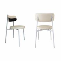 2 Unidades Cadeira Kyta fixa C/4 Pés 50 X 44,7 X 83,8 cm Pés Brancos