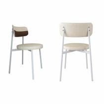 2 Unidades Cadeira Kyta fixa C/4 Pés 50 X 44,7 X 83,8 cm Pés Brancos