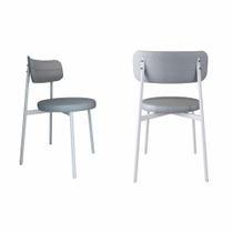 2 Unidades Cadeira Kyta fixa C/4 Pés 50 X 44,7 X 83,8 cm Pés Brancos