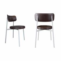 2 Unidades Cadeira Kyta fixa C/4 Pés 50 X 44,7 X 83,8 cm Pés Brancos