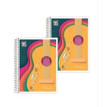 2 Unidades Caderno De Música Espiral Capa Flexível Universitário 40 Folhas Basic Art 20cm x 27,5cm