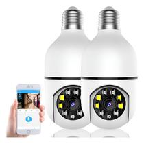 2 Unidades - Câmeras Lâmpadas De Segurança Ip Wi-fi 360