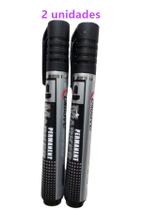 2 unidades Caneta Grossa para marcar permanente -Preta