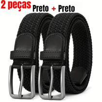 2 Unidades Cinto Elástico para Homens Ajustável com Fecho Metálico Design Anti-Derrapante