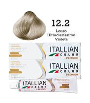 2 Unidades Coloração Itallian Color 12.2 Louro Ultraclaríssimo Violeta