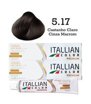 2 Unidades Coloração Itallian Color 5.17 Castanho Claro Cinza Marrom 2 Unidades Coloração Itallian Color 5.17 Castanho Claro Cinza Marrom