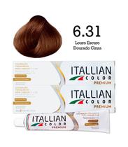2 Unidades Coloração Itallian Color 6.31 Louro Escuro Dourado Cinza