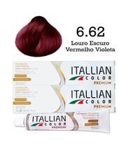 2 Unidades Coloração Itallian Color 6.62 Louro Escuro Vermelho Violeta