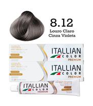 2 Unidades Coloração Itallian Color 8.12 Louro Claro Cinza Violeta