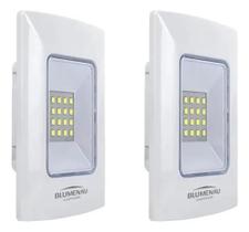 2 UNIDADES DE Luminaria de Emergencia LED 4x2 1W ABS 120mm Sob Bivolt 1W 6.500K - Branco - (40046004)