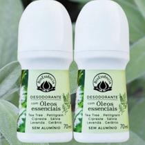 2 Unidades Desodorante Rollon Natural sem alumínio 70ml Bioessência