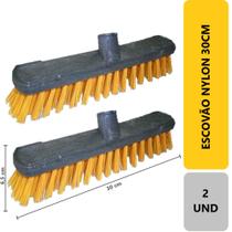 2 Unidades Escovão 30 Cm Vassoura Esfregão Limpeza Pesada