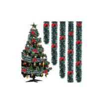 2 Unidades Festão De Natal Pvc Com Laços 2m Duo Verde 2 Unidades Festão De Natal Pvc Com Laços 2m Duo Verde