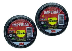 2 unidades Fita Isolante Adesiva Preta Antichama 18mm X 20m 2 unidades Fita Isolante Adesiva Preta Antichama 18mm X 20m