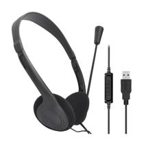 2 Unidades Fone de Ouvido Headset USB c/Microfone Preto Gotech - PERFEITO P/ HOME OFFICE