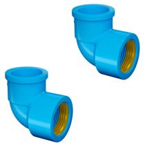 2 Unidades Joelho LR Bucha Latão 20x1/2" Azul