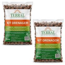 2 Unidades Kit Drenagem Terral Manta Bidim + Argila 2 Unidades Kit Drenagem Terral Manta Bidim + Argila