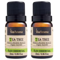 2 unidades Óleo Essencial Melaleuca (Tea Tree) - Via Aroma 10ml 2 unidades Óleo Essencial Melaleuca (Tea Tree) - Via Aroma 10ml