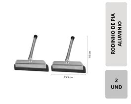 2 Unidades Rodinho De Pia Todo Em Alumínio Eva Puxa Seca Limpa Pia Cozinha 2 Unidades Rodinho De Pia Todo Em Alumínio Eva Puxa Seca Limpa Pia Cozinha