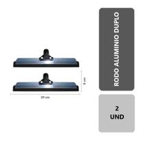 2 Unidades Rodo Para Limpeza De Alumínio Eva Duplo 30Cm Puxa E Seca Banheiro Multiuso Sem Cabo