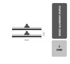 2 Unidades Rodo Para Limpeza De Alumínio Eva Duplo 40 Cm Puxa E Seca Banheiro Multiuso Sem Cabo