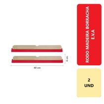 2 Unidades Rodo Para Limpeza De Madeira Eva Duplo 40 Cm Puxa E Seca Banheiro Multiuso Sem Cabo