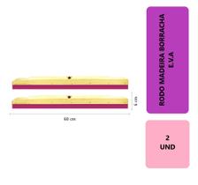 2 Unidades Rodo Para Limpeza De Madeira Grande Eva Duplo 60 Cm Puxa E Seca Banheiro Multiuso Sem Cabo