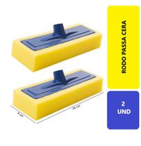 2 Unidades Rodo Passa Cera Espuma Macia Esponja Multiuso Para Piso Frio Madeira Sem Cabo