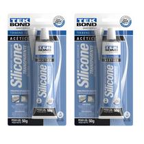 2 Unidades Silicone Acético Incolor 50g Tekbond 2 Unidades Silicone Acético Incolor 50g Tekbond