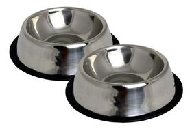 2 Unidades Tigela M- Ração- Água- Cachorro- Gato- Pet- Inox