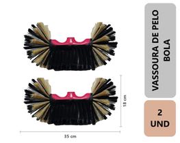 2 Unidades Vassoura De Pelo bola Sintético 35cm Multiuso Limpeza Interna Externa Reforçada Sem Cabo 2 Unidades Vassoura De Pelo bola Sintético 35cm Multiuso Limpeza Interna Externa Reforçada Sem Cabo