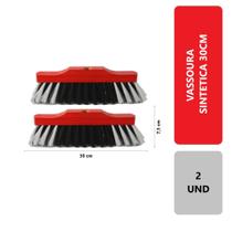 2 Unidades Vassoura De Pelo Sintético Macia 30cm Multiuso Limpeza Interna Externa Reforçada Sem Cabo 2 Unidades Vassoura De Pelo Sintético Macia 30cm Multiuso Limpeza Interna Externa Reforçada Sem Cabo