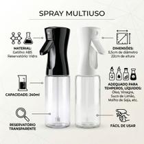 2 Unids Spray De Vidro 240ml Porta Azeites Vinagres Dosagem Economica Cozinha Gourmet 02 Kit 2 Peças
