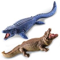2 Unids Vinil Dinossauro Mosassauro e Crocodilo Realista