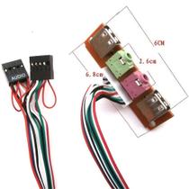 2 usb pc computador case 6.8cm painel frontal usb porta de áudio microfone fone de ouvido cabo