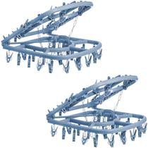 2 Varal Para Peças Pequenas Dobrável Portátil 48 Prendedores Forte Suspenso Para Apartamento Meia Calcinha Cueca