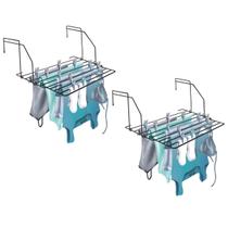 2 Varal Portátil Flick Aço Portas Janelas Box Apartamento PR