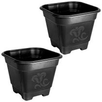 2 Vaso Quadrado p/ Flores Plantas Frutiferas Grande Preto