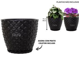 2 Vasos Cone Planta Decorativo Jardim Varanda Polietileno--preto - Três Mares Variedades