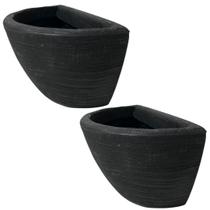 2 Vasos De Parede Em Polietileno Para Jardim Vertical 28x14 2 Vasos De Parede Em Polietileno Para Jardim Vertical 28x14