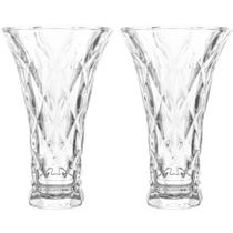 2 Vasos de Vidro Lyor Diamond Transparente 13x20cm Decorativo para Arranjo de Flores 2 Vasos de Vidro Lyor Diamond Transparente 13x20cm Decorativo para Arranjo de Flores