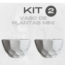 2 Vasos Decorativo Cachepot Geométrico Pequeno (Sem Plantas)