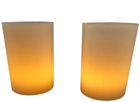 2 Vela De Led + 2 Vela Luminária 8x8x10cm Em Parafina Decoração 2 Vela De Led + 2 Vela Luminária 8x8x10cm Em Parafina Decoração