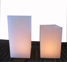 2 Vela Luminária Quadrada de Chão Cachepot 12x12x20 E 12x12x30cm - Encanto Velas Decorativas
