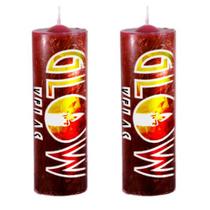 2 Velas De 7 Dias Vermelha 100% Parafina Pura 260g