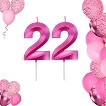 2 Velas De Aniversario Numero Rosa Pink Idades Diversas