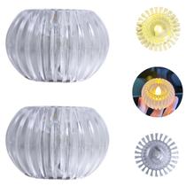 2 Velas Led Transparente Luz para Decoração 6cm
