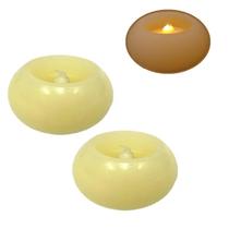 2 Velas Luz Led Eletrônica De Parafina Decorativa Redonda