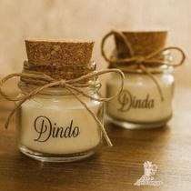2 velas no potinho de vidro Dindo e Dinda 2 velas no potinho de vidro Dindo e Dinda