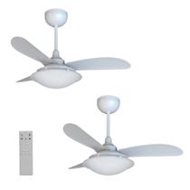 2 Ventiladores de Teto 3 Pás Branco Ventisol Bivolt